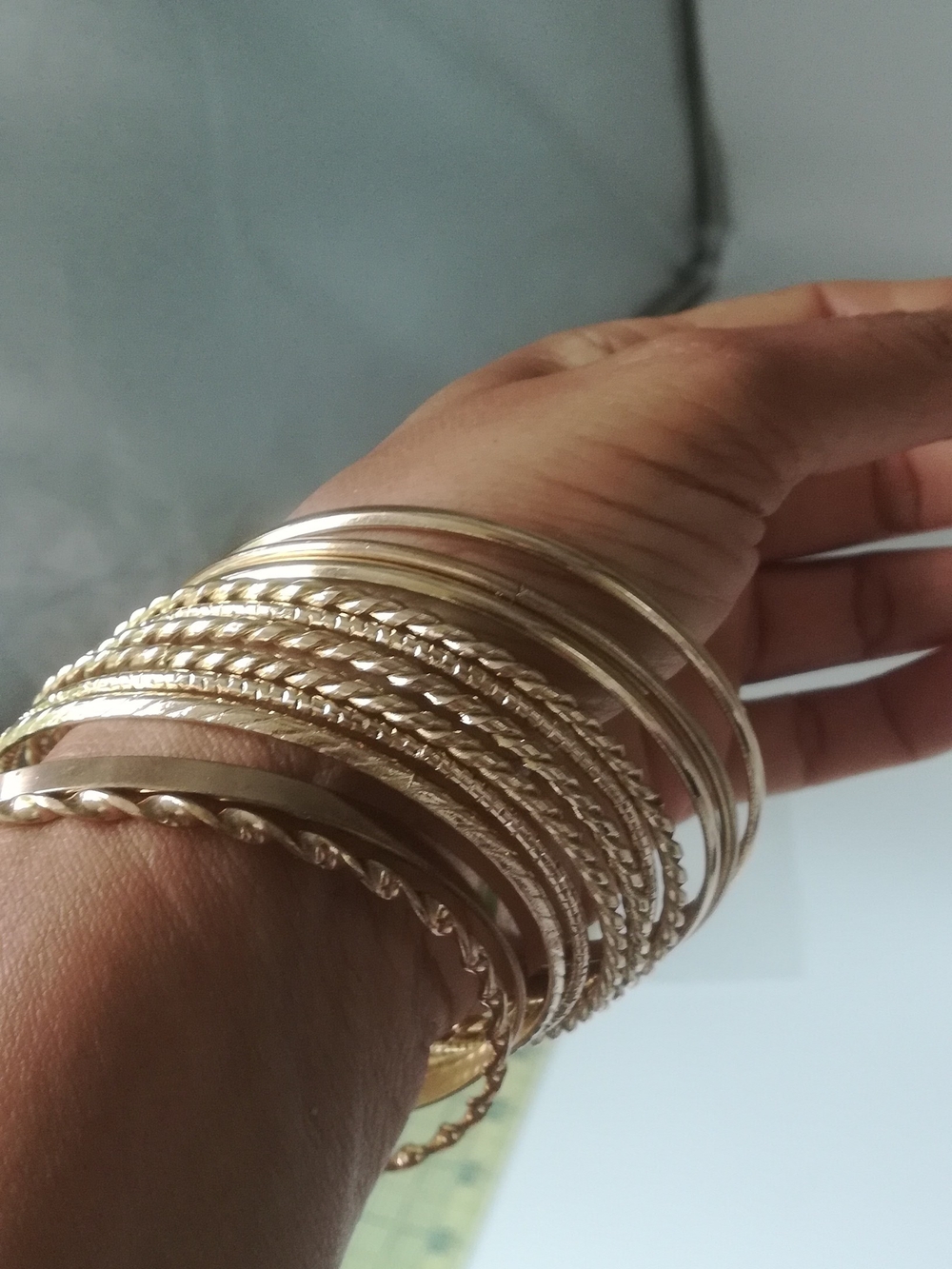 Stacked Gold Bangle Bracelet Set - Women Jewelry